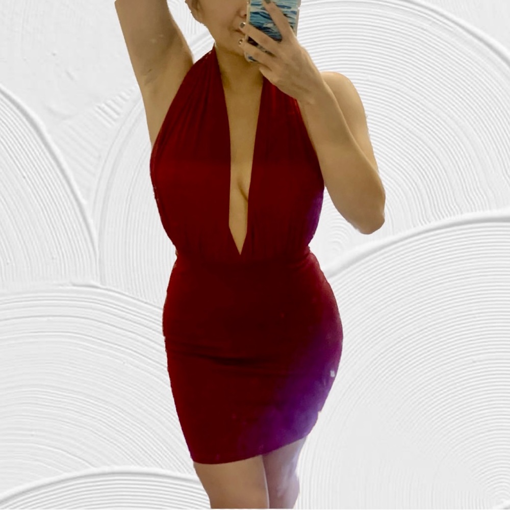 LF plunge mini dress